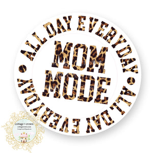 Mom Mode - Leopard Print - Vinyl Decal Sticker