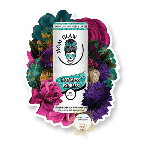 Mom Life Skull Aviators Hot Mess Express Vinyl Decal Sticker