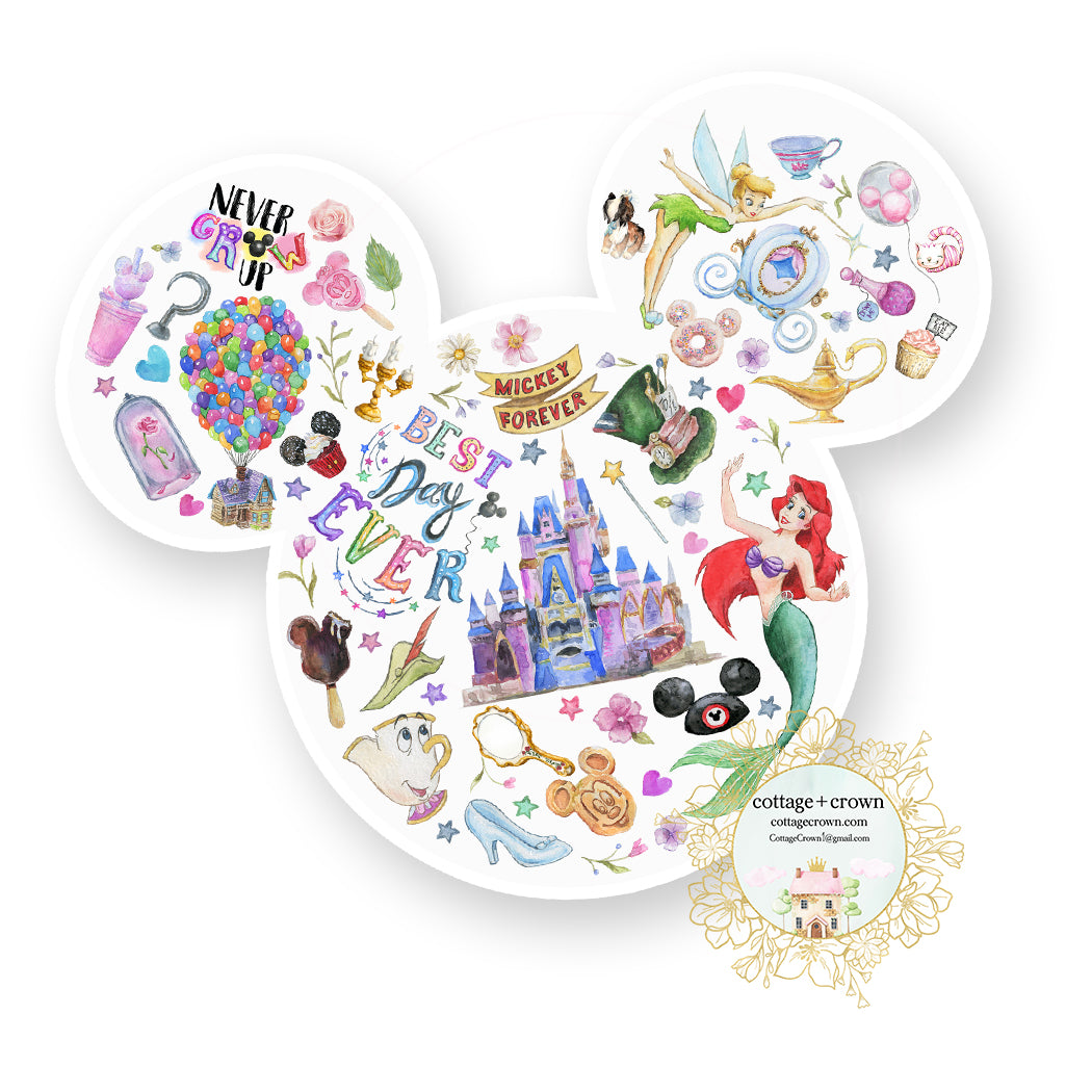 Mouse Ears Fairy Mermaid Vinyl Decal Sticker