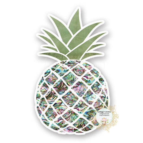 Pineapple Mother Of Pearl - Tropical - Vinyl Decal Sticker