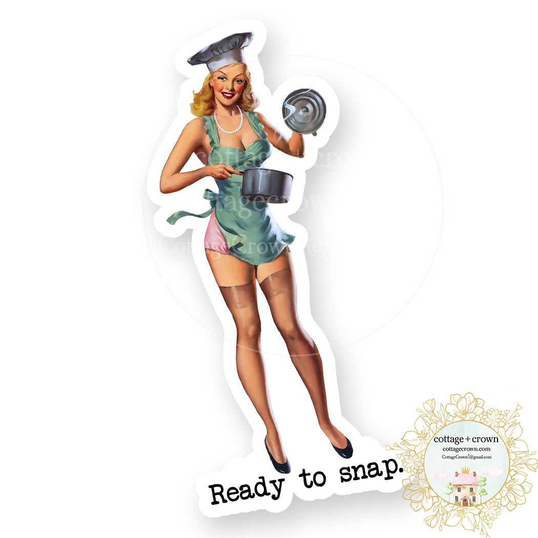 Ready To Snap - Retro Housewife - Vinyl Decal Sticker