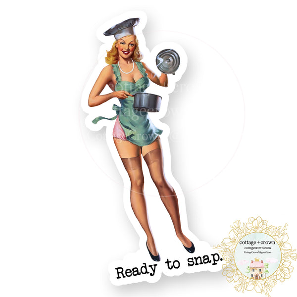Ready To Snap - Retro Housewife - Vinyl Decal Sticker