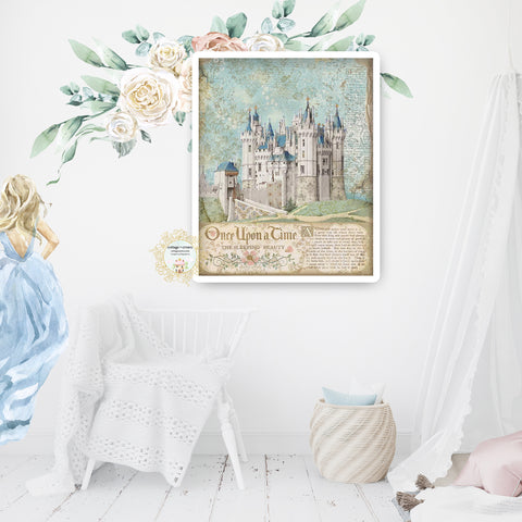 Sleeping Beauty Castle Magic Kingdom Princess Aurora Wall Art Print