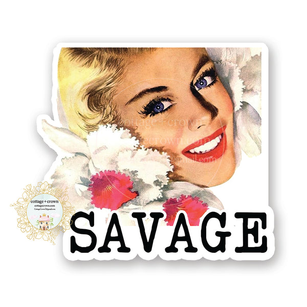 Savage - Vinyl Decal Sticker - Retro Housewife
