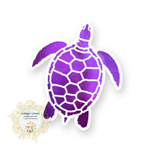 Sea Turtle - Purple - Tropical - Vinyl Decal Sticker