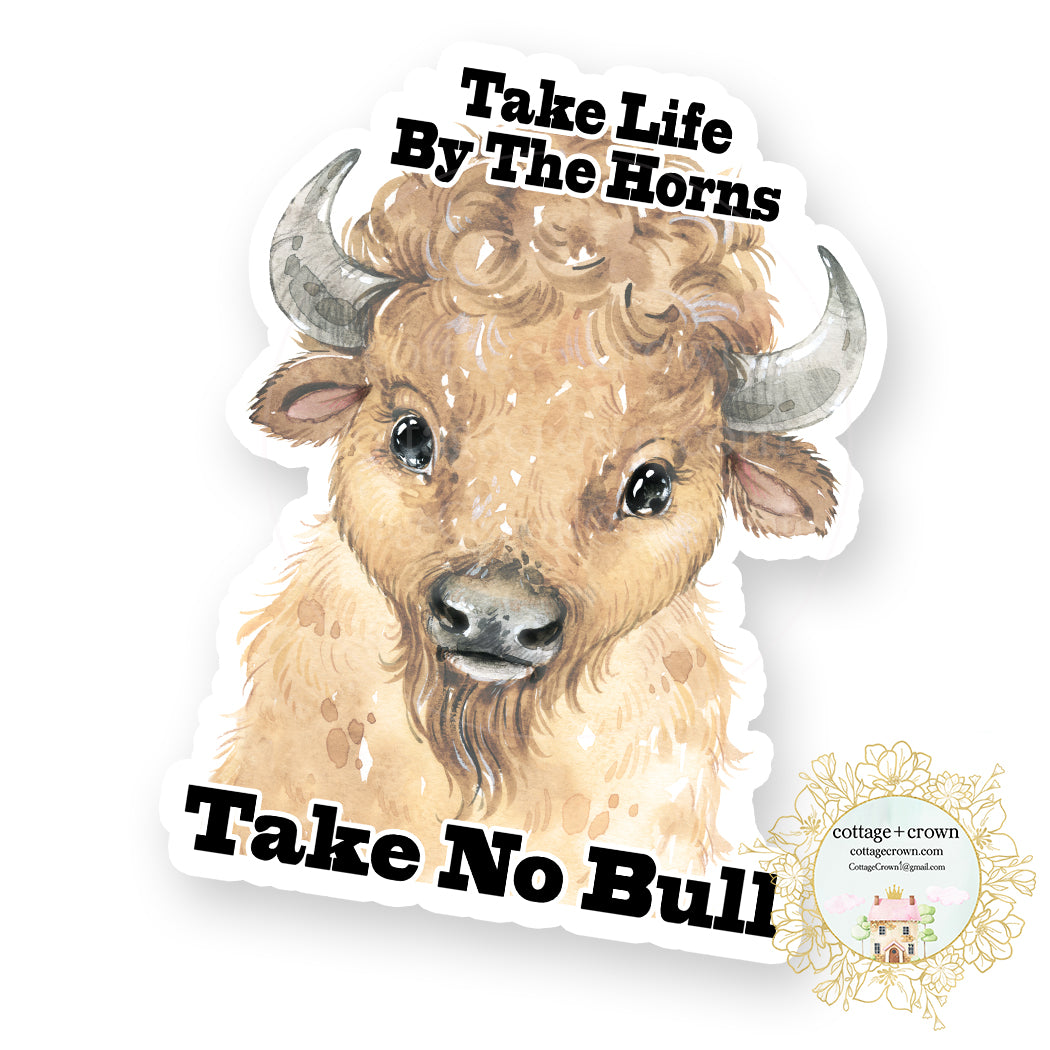 Take No Bull - Cow - Farm Animal Farmhouse - Vinyl Decal Sticker