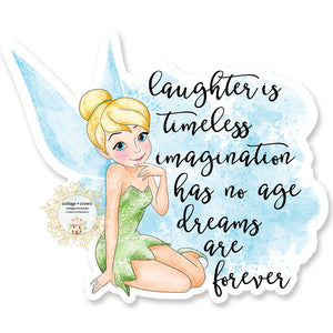 Laughter Is Timeless Fairy Character Vinyl Decal Sticker