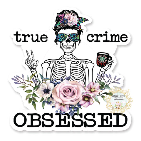 True Crime Obsessed Leopard Print Aviators - Vinyl Decal Sticker