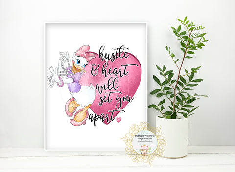 Daisy Duck Hustle And Heart Wall Art Print