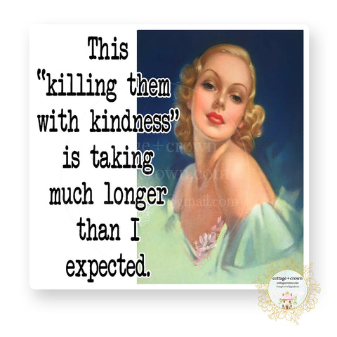 Killing Them With Kindness - Retro Housewife - Vinyl Decal Sticker