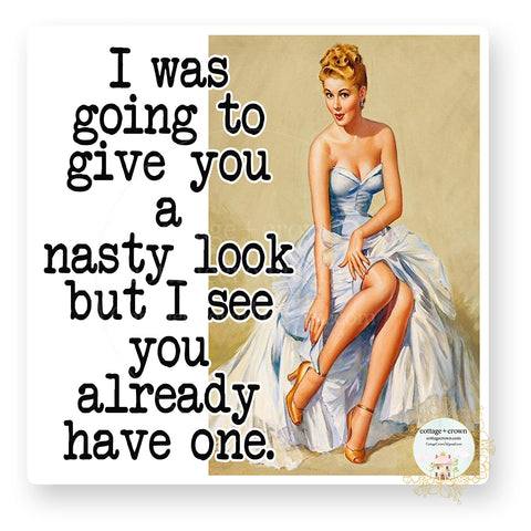 Nasty Look Vinyl Decal Sticker - Retro Housewife