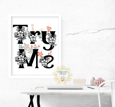 Try Me Preppy Decor - Home + Office Wall Art Print